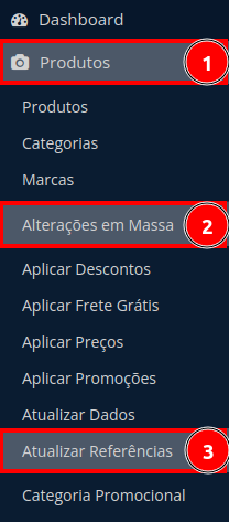 Como atualizar dimensões e referência dos produtos em massa?