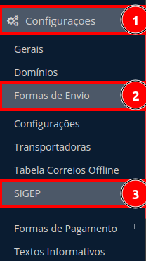 Como configurar o contrato dos Correios