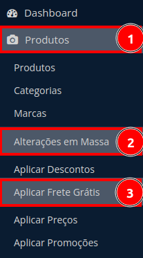 Como adicionar frete grátis em massa?